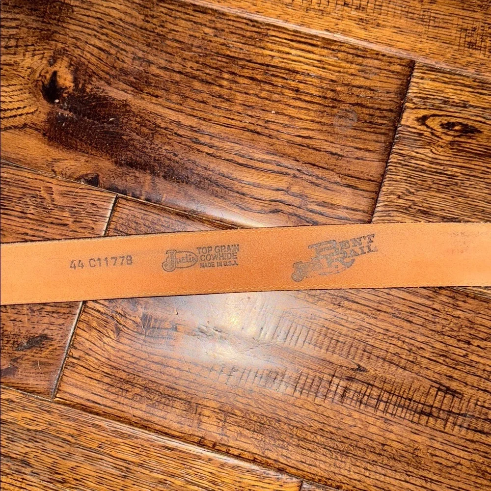 JUSTIN Top Grain Cowhide Bent Rail Men’s Belt Size 44